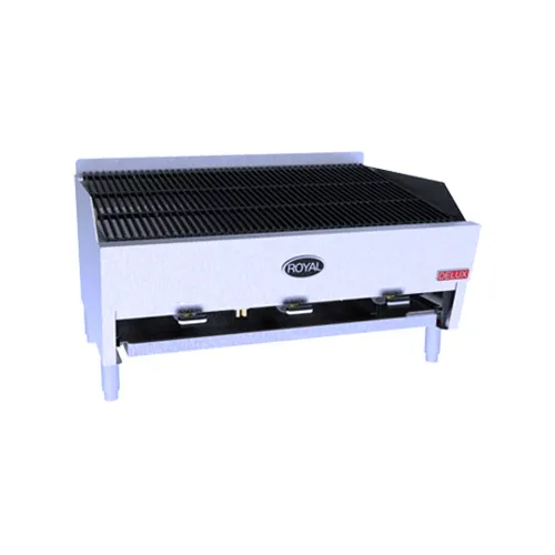 Royal Range of California 5223 52" Countertop Gas Lava Rock Charbroiler w/ (5) Burners, 150.000 BTU