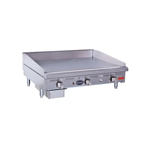 Royal Range of California RDMG-72-D 72" Countertop Manual Gas Griddle, 30" Deep, 180.000 BTU