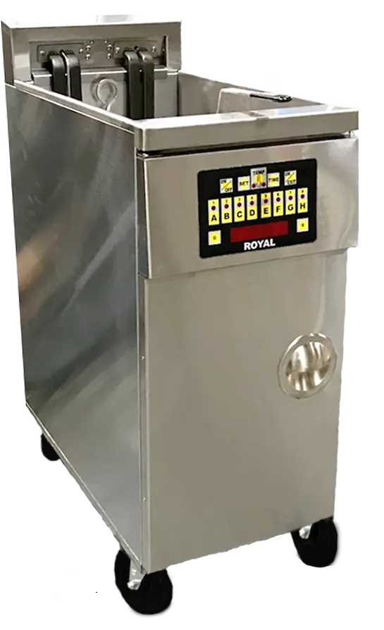 Royal Range of California REF-1417-DM2 Electric Full Pot Fryer, Floor Model, 50 Lbs, Twin Baskets