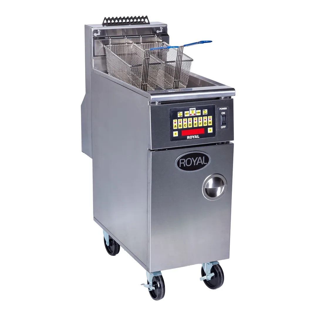 Royal Range of California RHEF-45-CM Full Pot Gas Fryer w/ 50-lb Capacity, Twin Baskets, 3 Burners