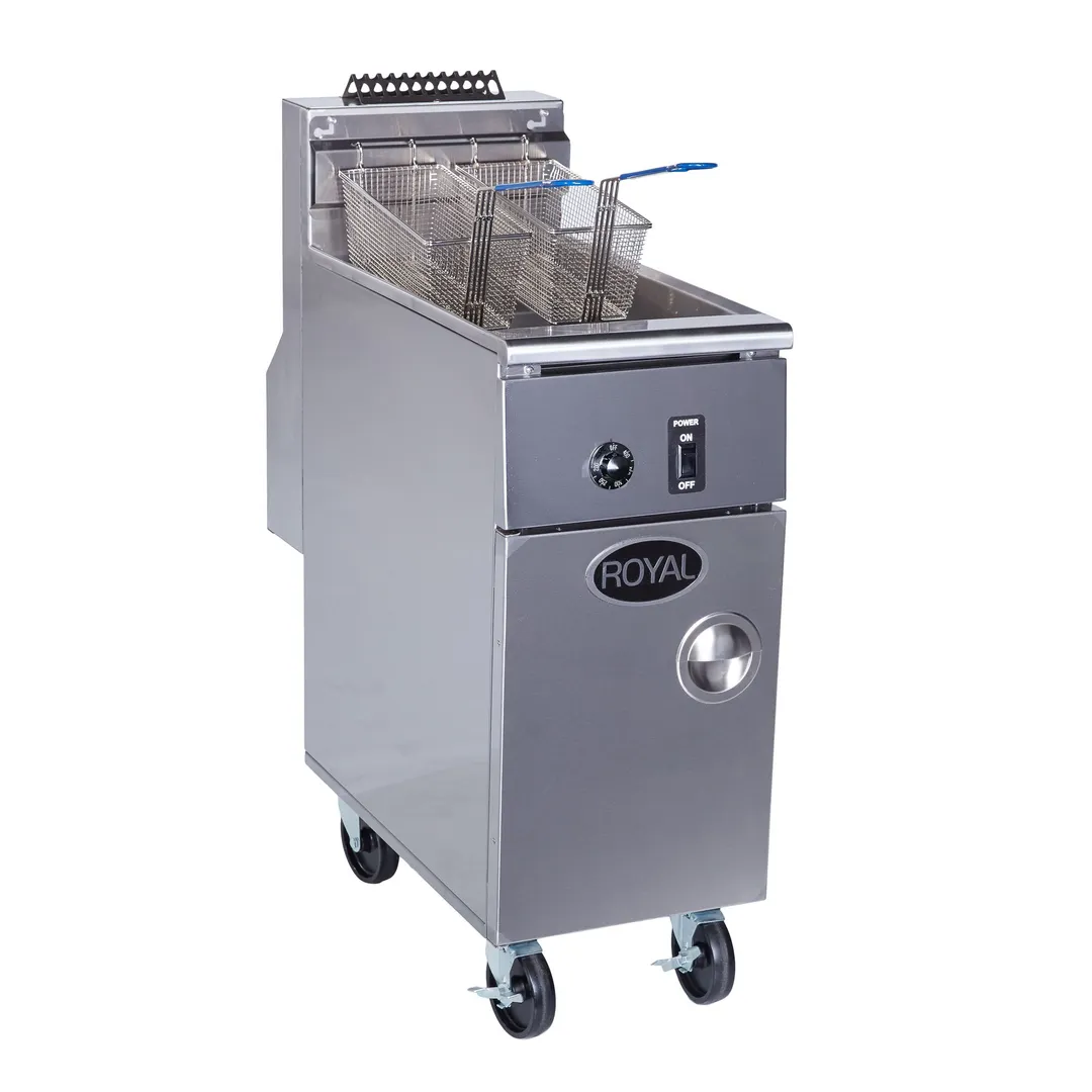 Royal Range of California RHEF-45-DM Full Pot Gas Fryer w/ 50-lb Capacity, Twin Baskets, 3 Burners