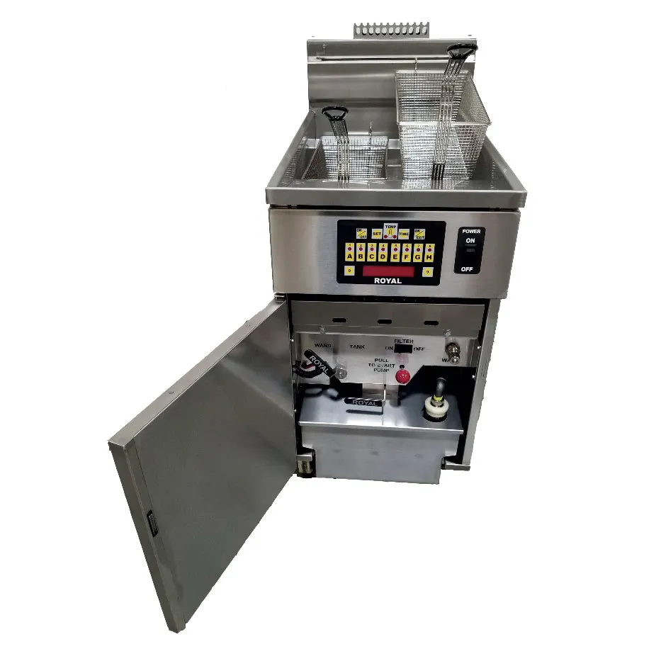 Royal Range of California RHEF-60-5-DM Multi-Battery Gas Fryer w/ (5) 60-lb Frypots, 3 Baskets