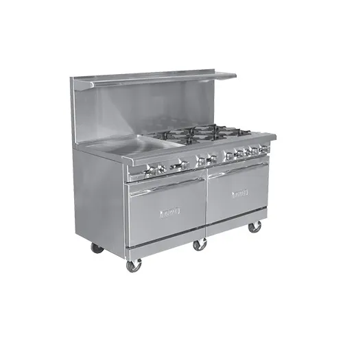 Royal Range of California RR-10-C 60" Gas Restaurant Range w/ (10) Open Burners, (1) Standard Oven, (1) Convection Oven, 365.000 BTU 