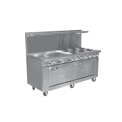 Royal Range of California RR-12-C 72" Gas Restaurant Range w/ (12) Open Burners, (1) Standard Oven, (1) Convection Oven, 425.000 BTU 