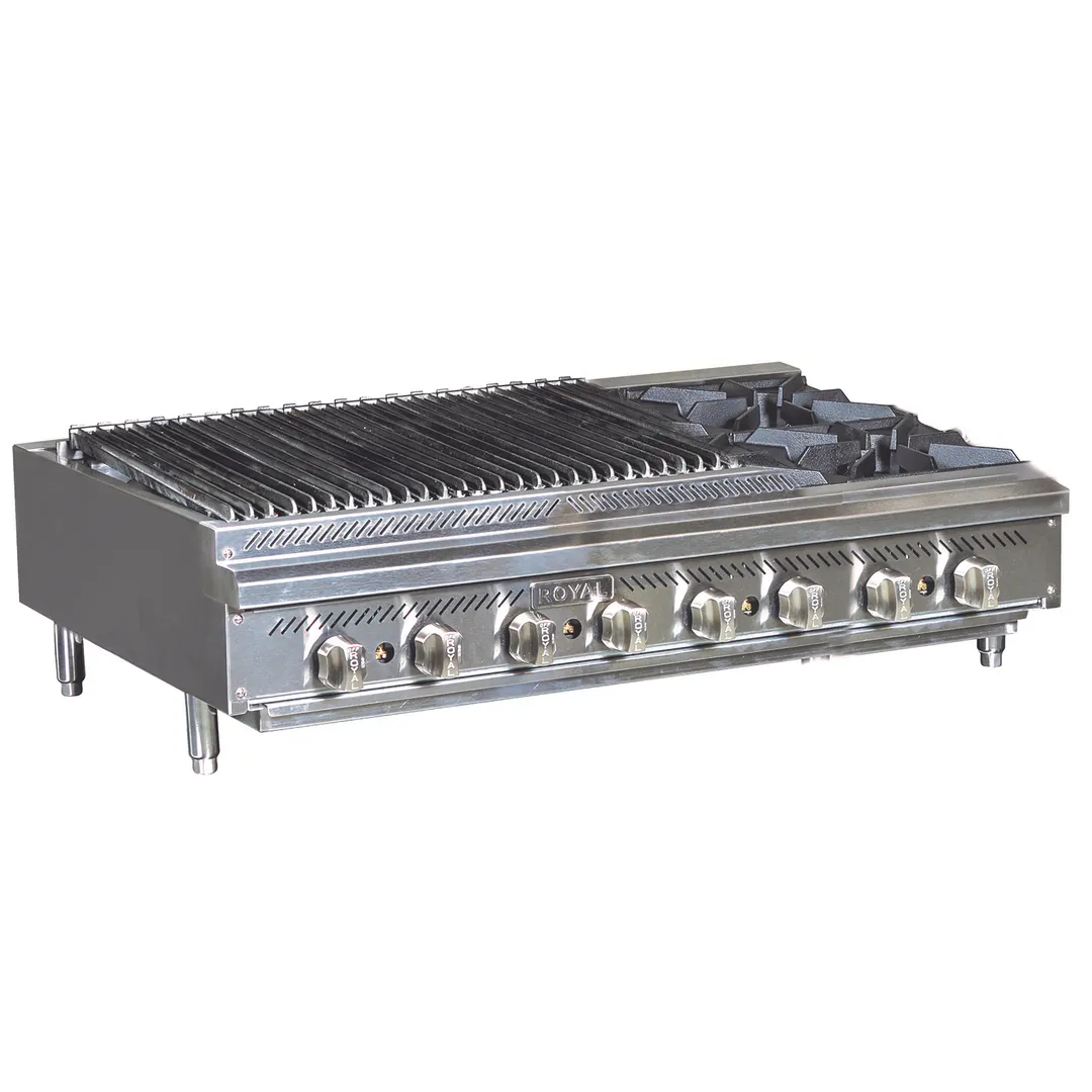 Royal Range of California RRB-24OB2 36" Countertop Gas Radiant Charbroiler / Hotplate, 120.000 BTU