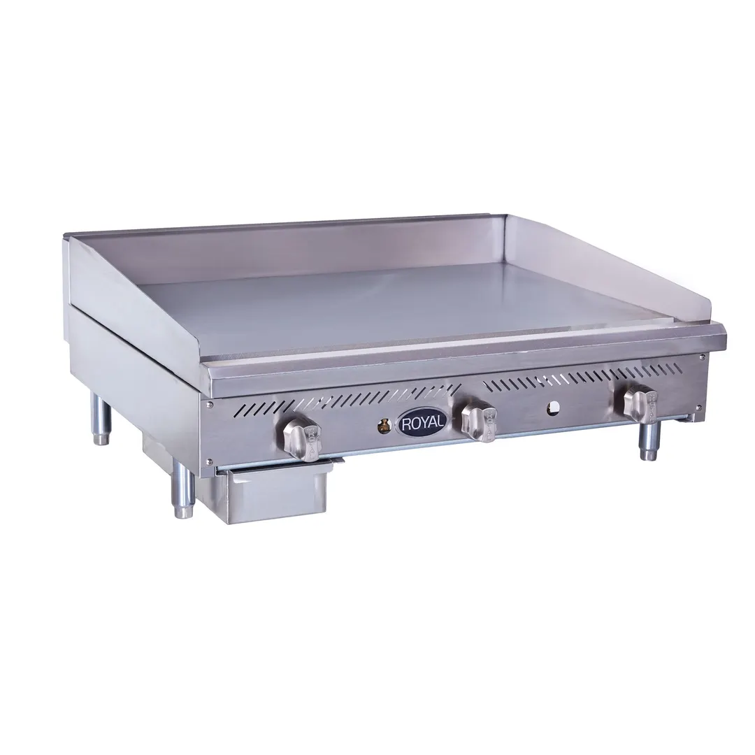 Royal Range of California RSMG-24 24" Countertop Snack Manual Gas Griddle, 18" Deep, 40.000 BTU