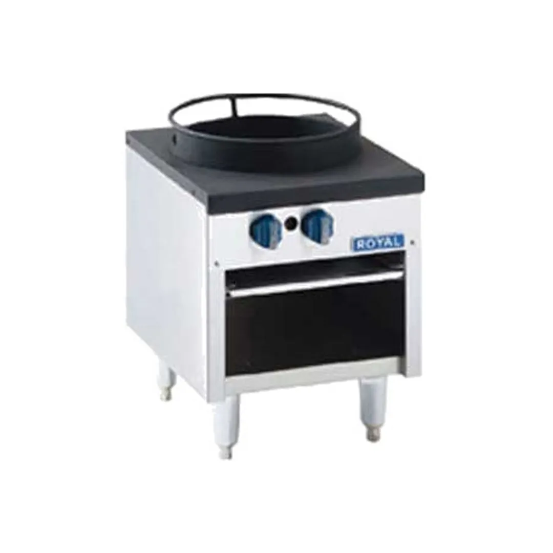 Royal Range of California RSP-18T 18" Gas Stock Pot Range w/ (2) Three Ring Burners and Tempura Wok Top, Front to Back Design, Manual Controls, 180.000 BTU