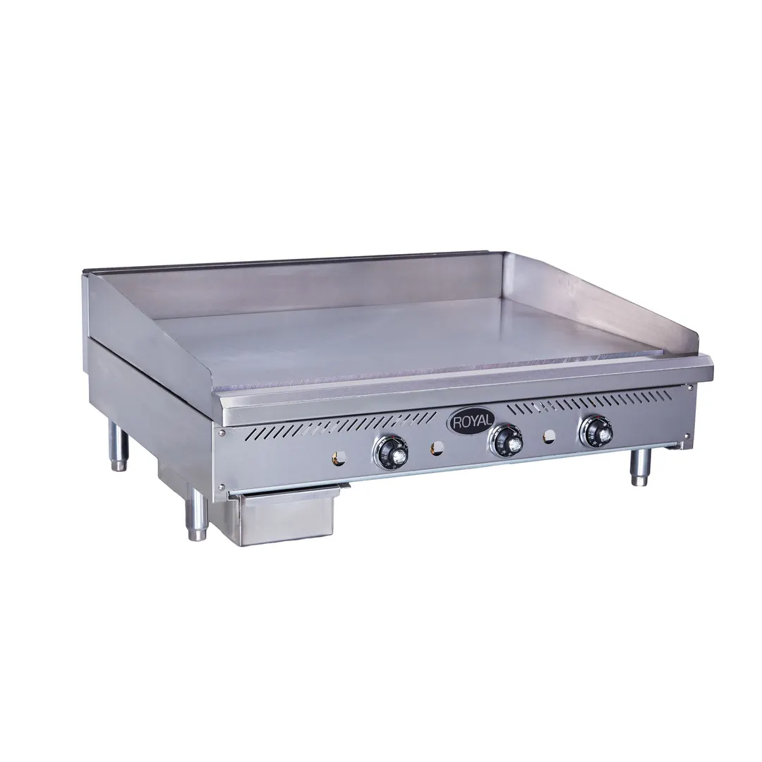 Royal Range of California RTG-12 12" Countertop Thermostatic Gas Griddle, 24" Deep, 30.000 BTU
