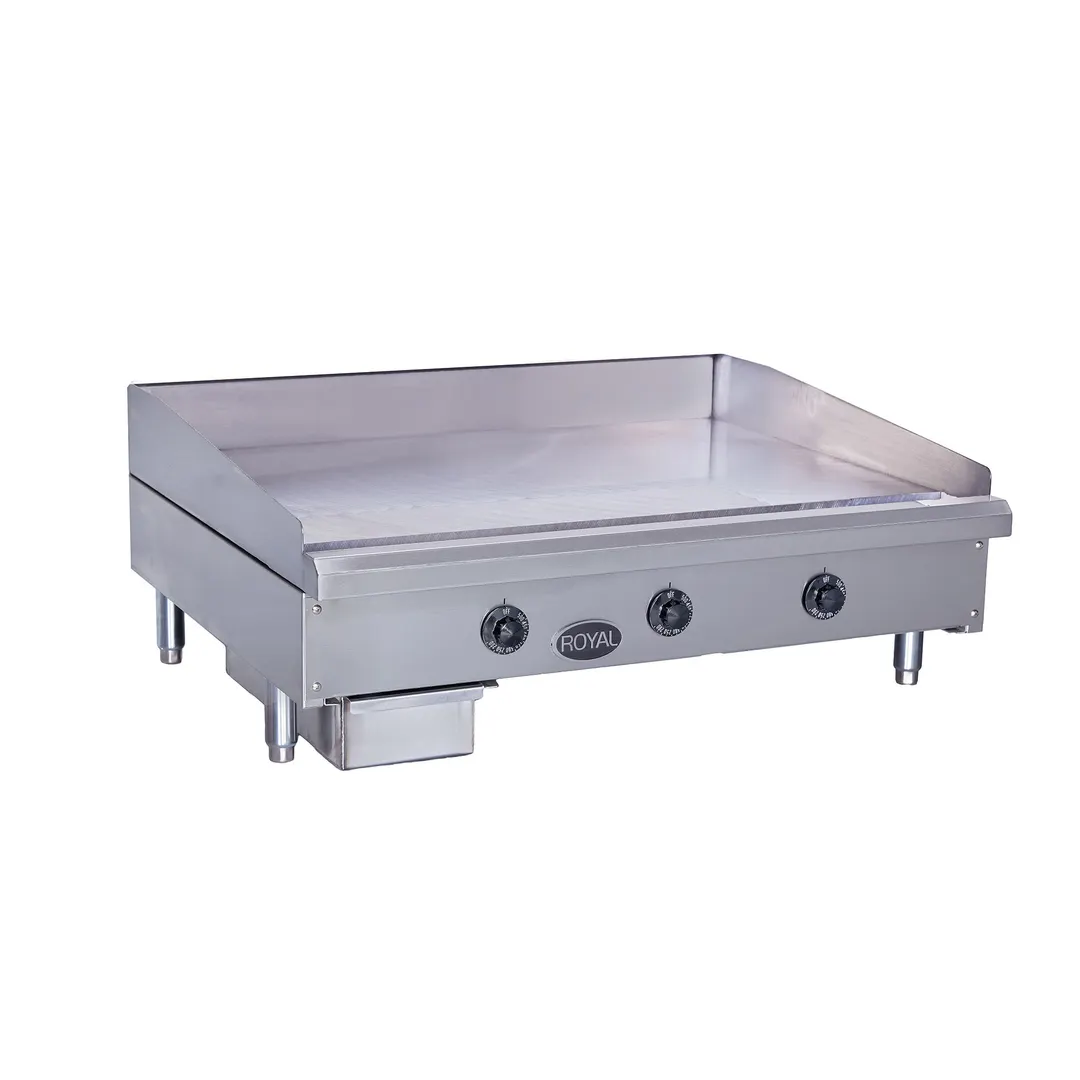 Royal Range of California RTGE-48 48" Countertop Electric Griddle with 48" x 21" Surface, Thermostatic Controls, 208/240v