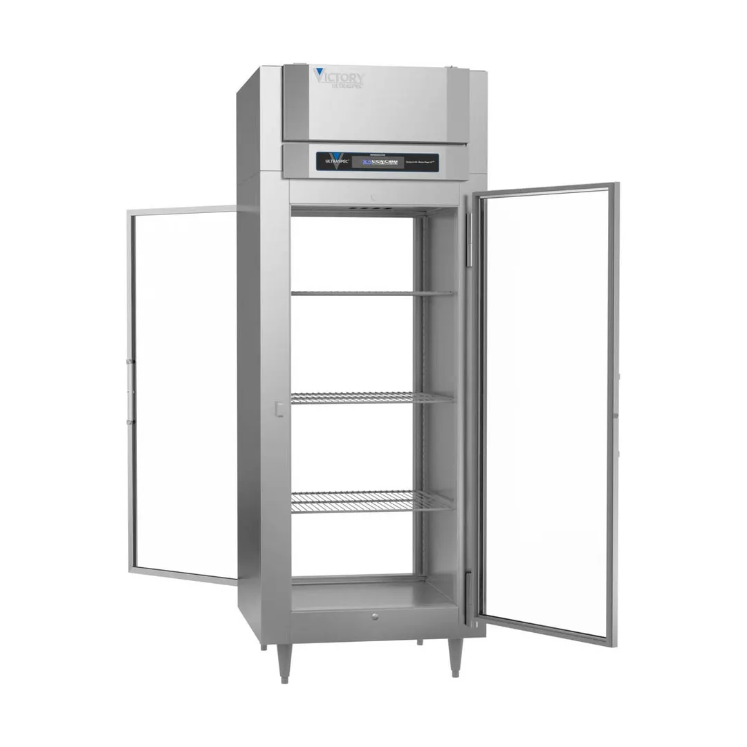 Victory RS-1D-S1-EW-PT-G-HC 1-Section Wide Pass-Thru Refrigerator w/ 2 Glass Swing Doors, Stainless Steel, 26. cu. ft.