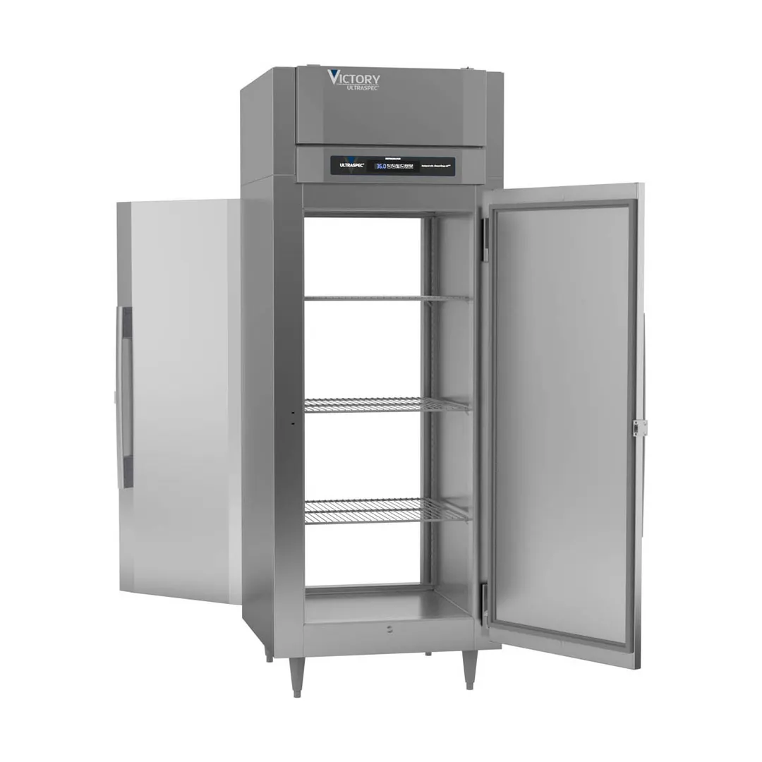 Victory RS-1D-S1-EW-PT-HC 31" 1-Section Wide Pass-Thru Refrigerator w/ 2 Solid Swing Doors, Stainless Steel, 26. cu. ft.