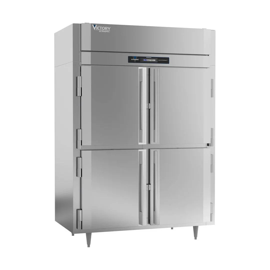 Victory RS-2D-S1-EW-PT-HD-HC 2-Section Wide Pass-Thru Refrigerator w/ 8 Solid Swing Half Doors, Stainless Steel, 53 cu. ft.