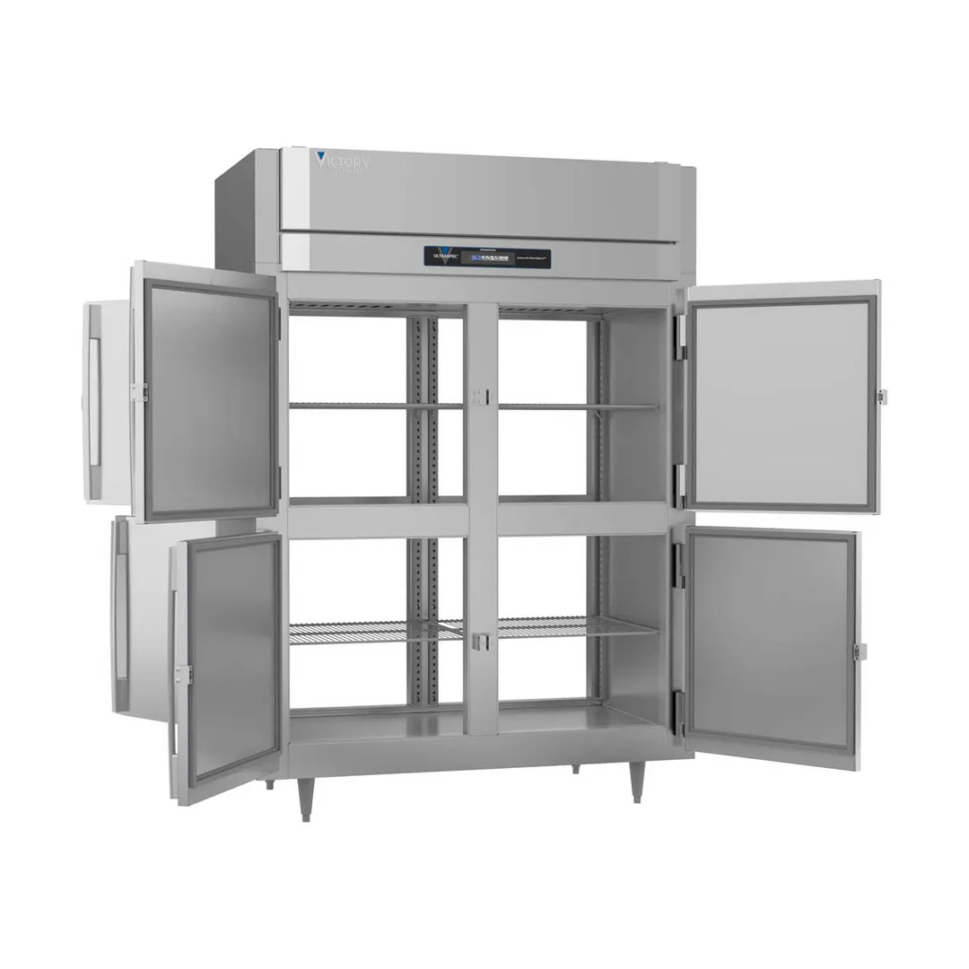 Victory RS-2D-S1-EW-PT-HD-HC 2-Section Wide Pass-Thru Refrigerator w/ 8 Solid Swing Half Doors, Stainless Steel, 53 cu. ft.