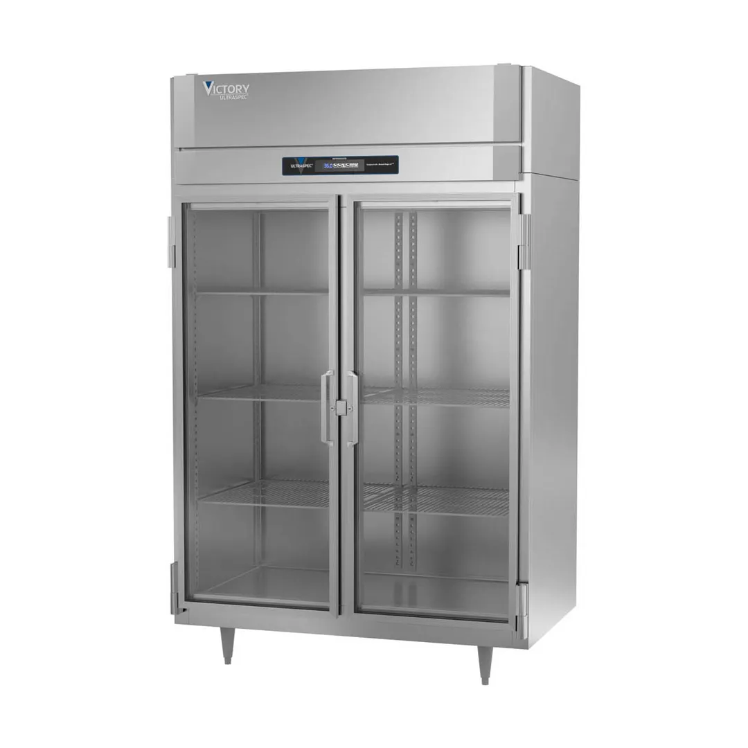 Victory RS-2D-S1-G-HC 52" Two Section Reach-In Refrigerator w/ 2 Glass Swing Full Doors, Stainless Steel, 44.5 cu. ft.