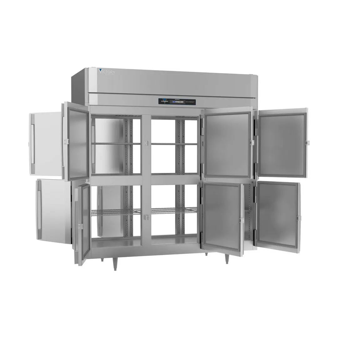 Victory RS-3D-S1-PT-HD-HC 78" 3-Section Pass-Thru Refrigerator w/ 12 Solid Swing Half Doors, Stainless Steel, 74 cu. ft.