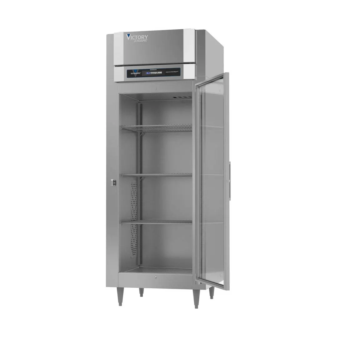 Victory RSA-1D-S1-EW-G-HC 31" 1-Section Wide Reach-In Refrigerator w/ 1 Glass Full Door, Aluminum Interior, 24 cu. ft.