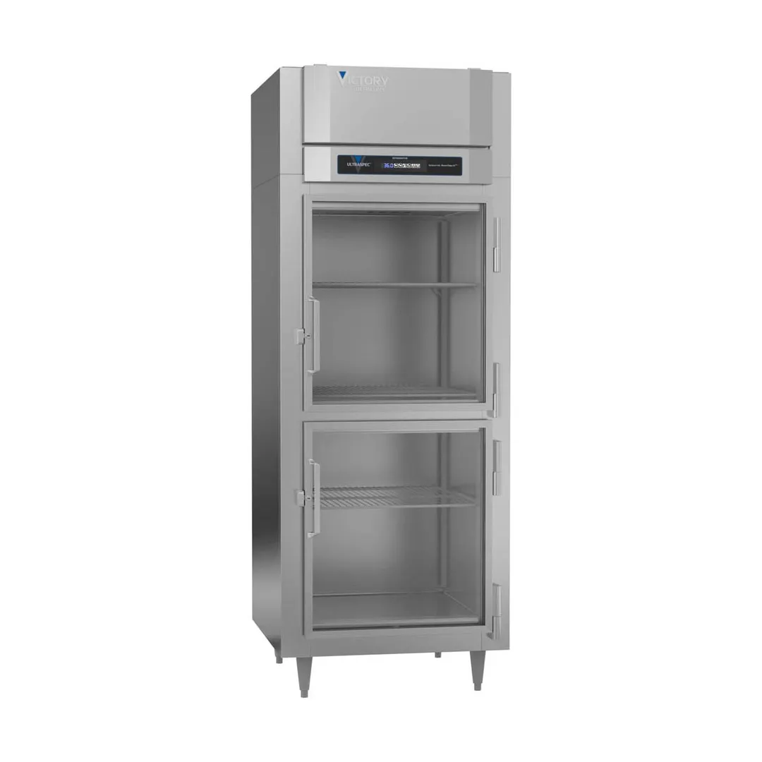 Victory RSA-1D-S1-EW-HG-HC 31" 1-Section Wide Reach-In Refrigerator w/ 2 Glass Half Doors, Aluminum Interior, 24 cu. ft.