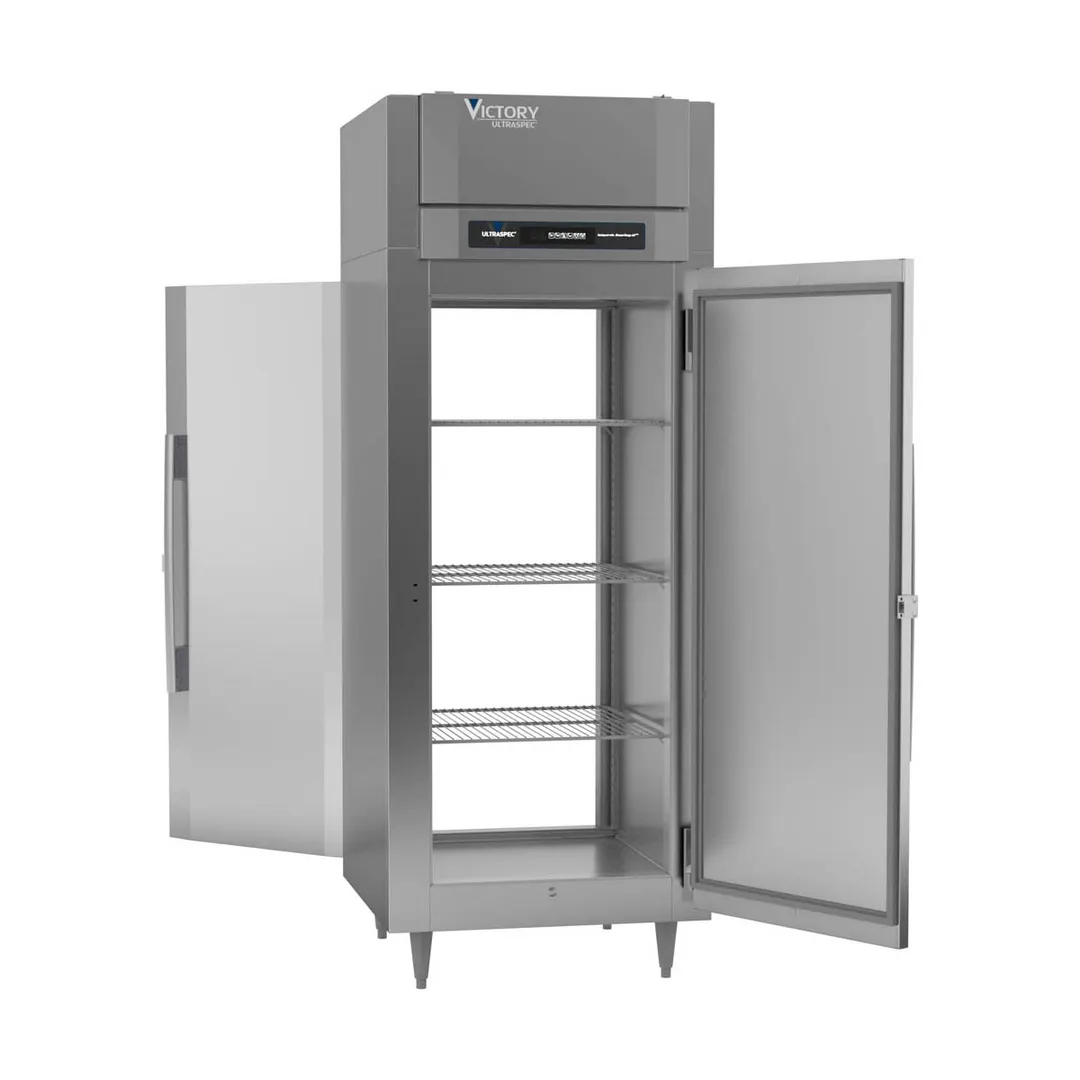 Victory RSA-1D-S1-EW-PT-HC 31" 1-Section Wide Pass-Thru Refrigerator w/ 2 Solid Swing Full Doors, Aluminum Interior, 26 cu. ft.