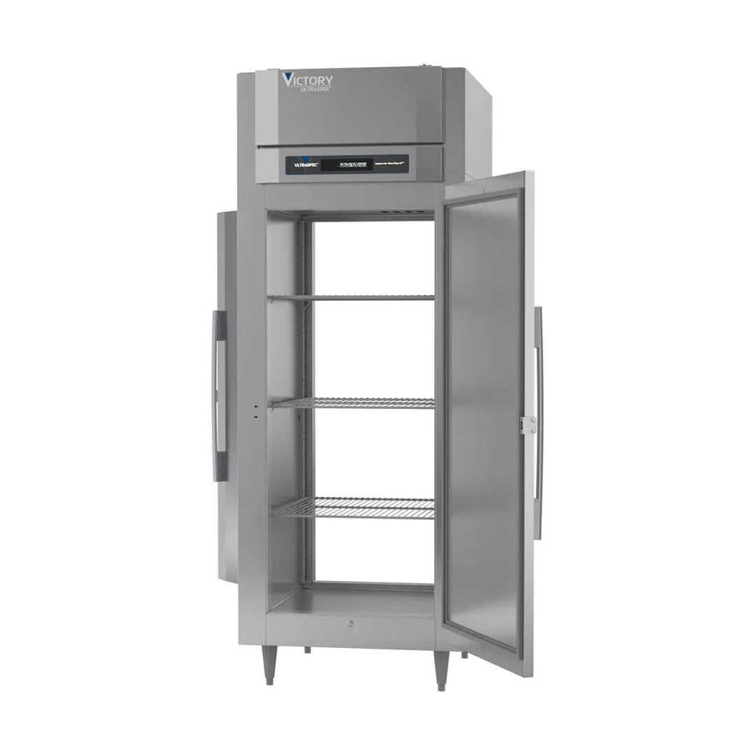 Victory RSA-1D-S1-EW-PT-HC 31" 1-Section Wide Pass-Thru Refrigerator w/ 2 Solid Swing Full Doors, Aluminum Interior, 26 cu. ft.