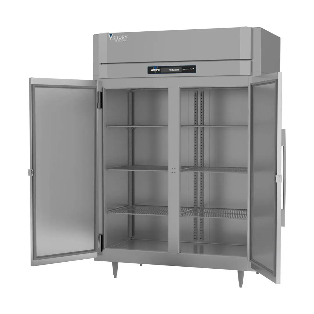 Victory RSA-2D-S1-EW-HC 58" 2-Section Wide Reach-In Refrigerator w/ 2 Solid Swing Full Doors, Aluminum Interior, 49 cu. ft.