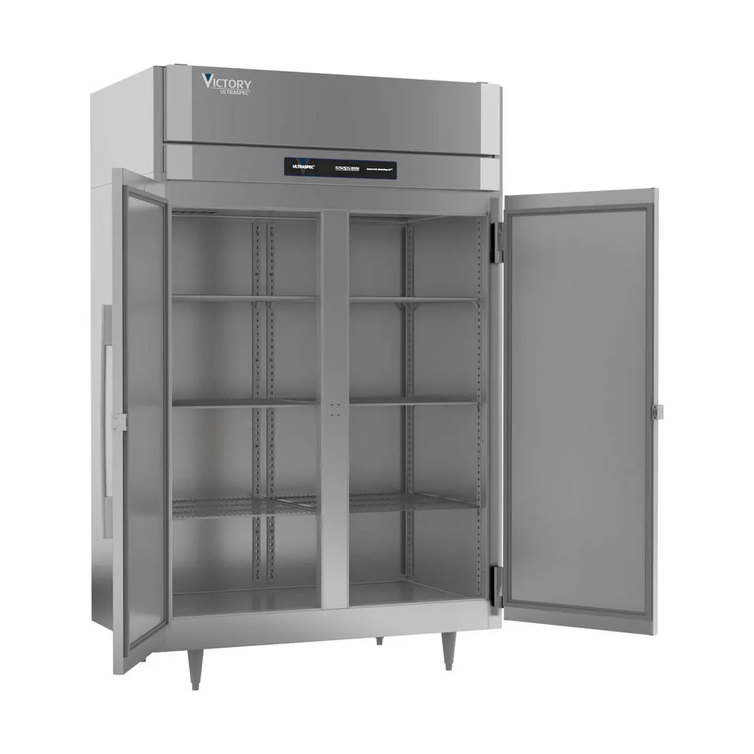 Victory RSA-2D-S1-HC 52" 2-Section Reach-In Refrigerator w/ 2 Solid Swing Full Doors, Aluminum Interior, 44.5 cu. ft.
