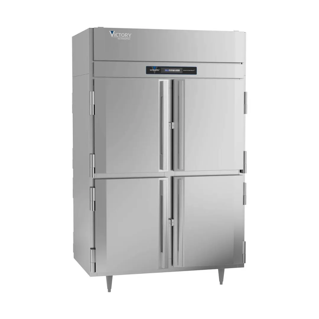 Victory RSA-2D-S1-PTHDHC 52" 2-Section Pass-Thru Refrigerator w/ 8 Solid Swing Half Doors, Aluminum Interior, 48 cu. ft.