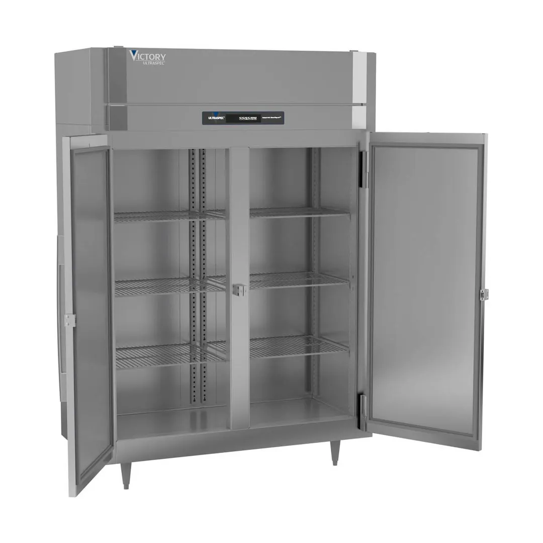 Victory RSA-2N-S1-HC 58" 2-Section Reach-In Refrigerator w/ 2 Solid Swing Full Doors, Aluminum Interior, 41.35 cu. ft.
