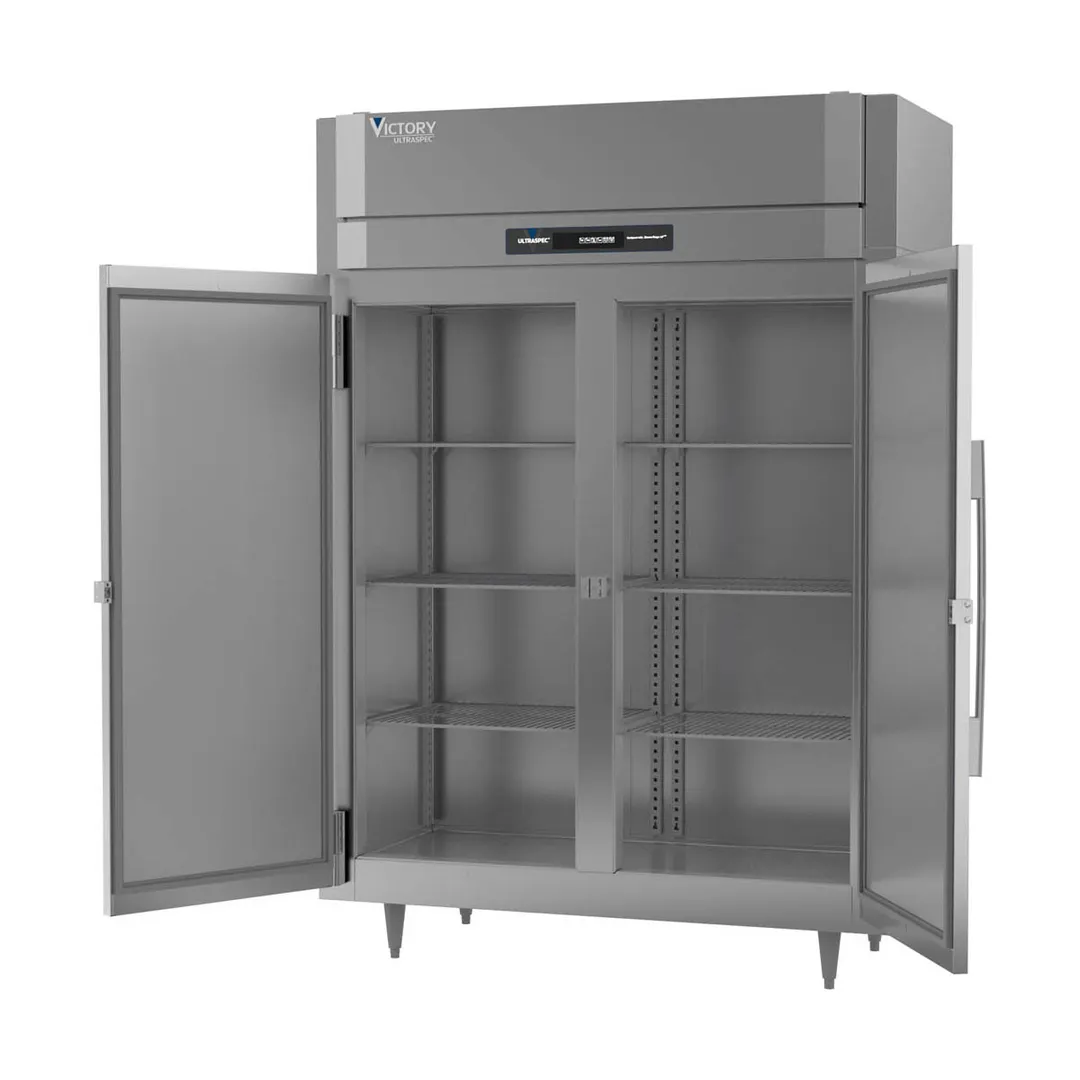 Victory RSA-2N-S1-HC 58" 2-Section Reach-In Refrigerator w/ 2 Solid Swing Full Doors, Aluminum Interior, 41.35 cu. ft.
