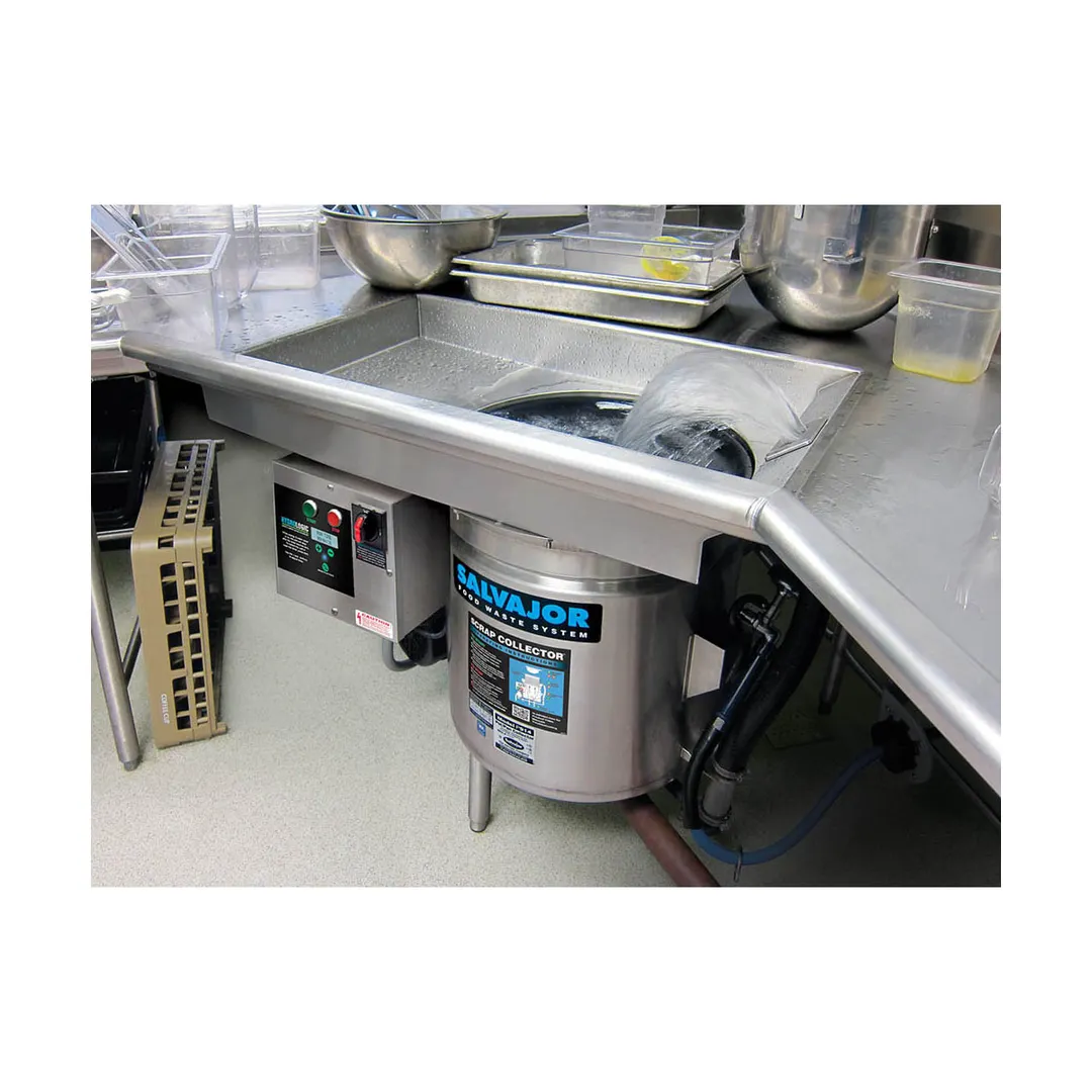 Salvajor P914 Food Scrapper / Waste Collector with Pot and Pan Basin - 3/4 hp, 30 GPM