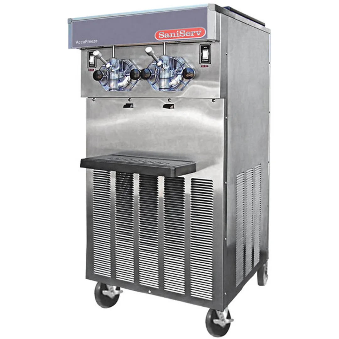 SaniServ 424 Floor Model Soft Serve/Yogurt Twin Freezer w/ (2) 20-Qt. Mix Capacity, 2 Heads