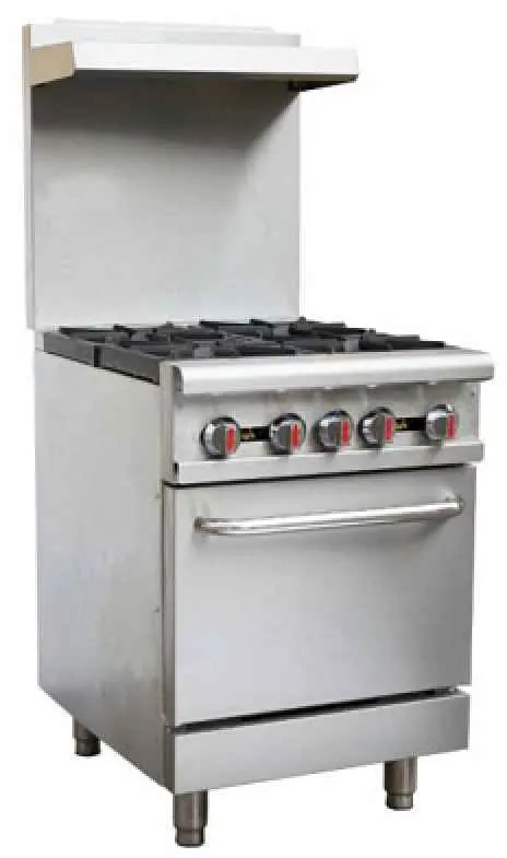 Sapphire Manufacturing SE-RA24 24" Gas Restaurant Range w/ (4) Open Burners, (1) Standard Oven, 151.000 BTU