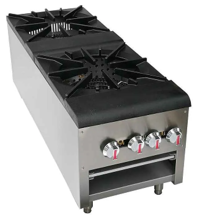 Sapphire Manufacturing SE-SPR2 18" Gas Stock Pot Range w/ (2) Two Ring Burners, Front to Back Design, Manual Controls, 160.000 BTU 