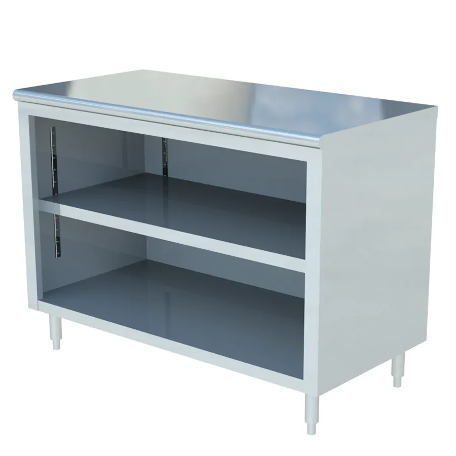 Sapphire Manufacturing SMDC-2472 72"x24" S.Steel Enclosed Base Open Front Dish Cabinet with Shelf