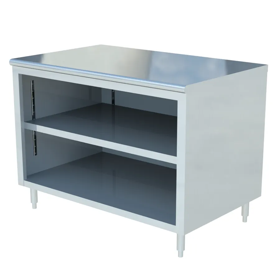 Sapphire Manufacturing SMDC-3072 72"x30" S.Steel Enclosed Base Open Front Dish Cabinet with Shelf