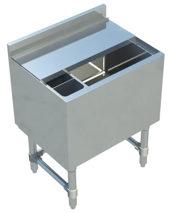 Sapphire Manufacturing SMIB-1824CP7 Insulated Underbar Ice Bin w/ Bottle Holder