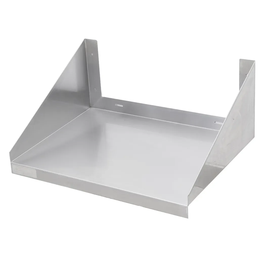 Sapphire Manufacturing SMMW-24 Wall Mount Microwave Shelf, 24"W x 24"D, 18/400 Series Stainless Steel Construction, Reinforced Hem Edge, NSF Certified