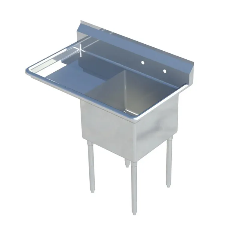 Sapphire Manufacturing SMS-1824-L24 44.5" One Compartment Sink, 18"W x 24"L Bowl With Left-Hand Drainboards