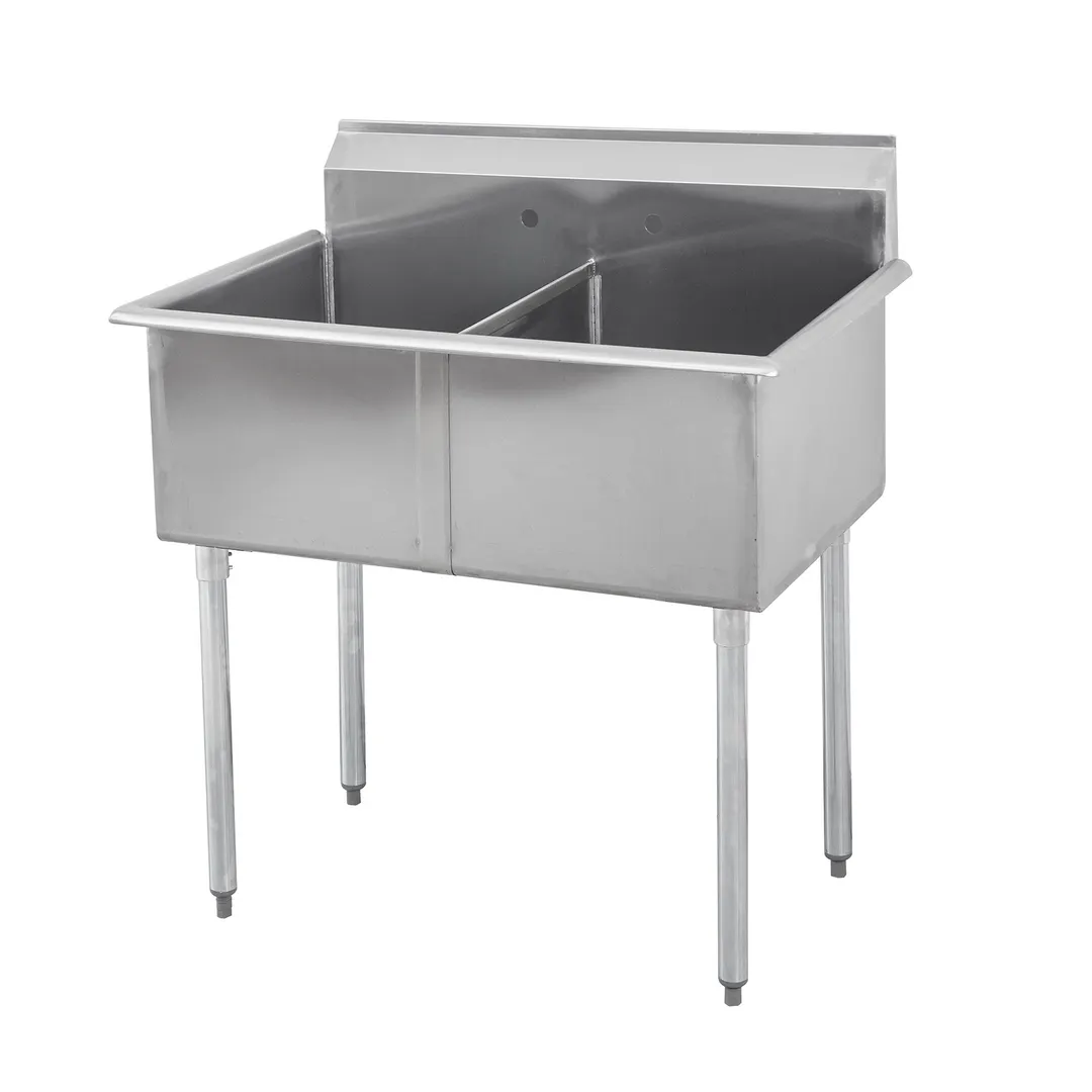 Sapphire Manufacturing SMSQ1214-2 Budget Sink, Two Compartment, 27"W X 17-1/2"D