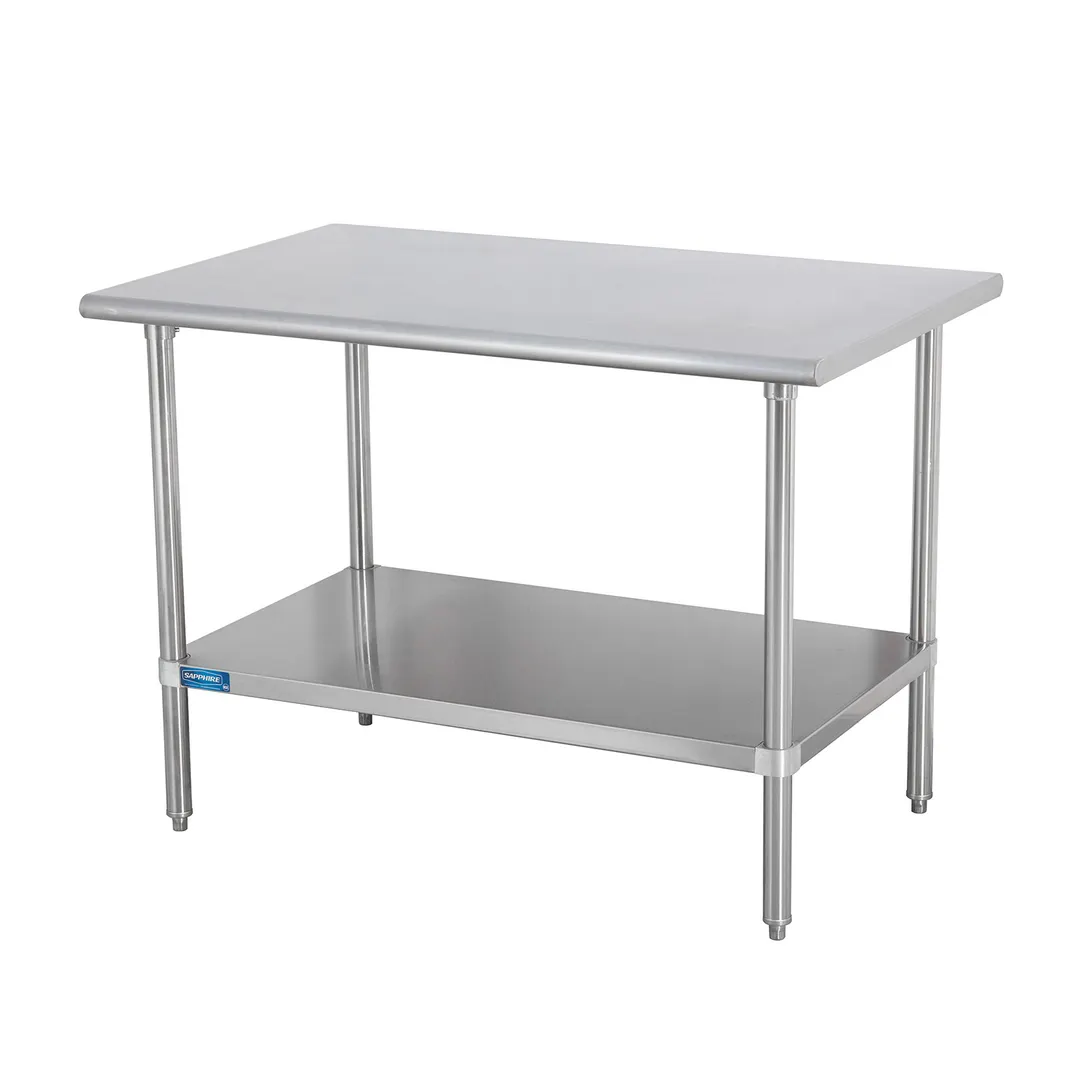 Sapphire Manufacturing SMT-3672G Work Table with Galvanized Undershelf, 72"W X 36"D - 18 Gauge Top