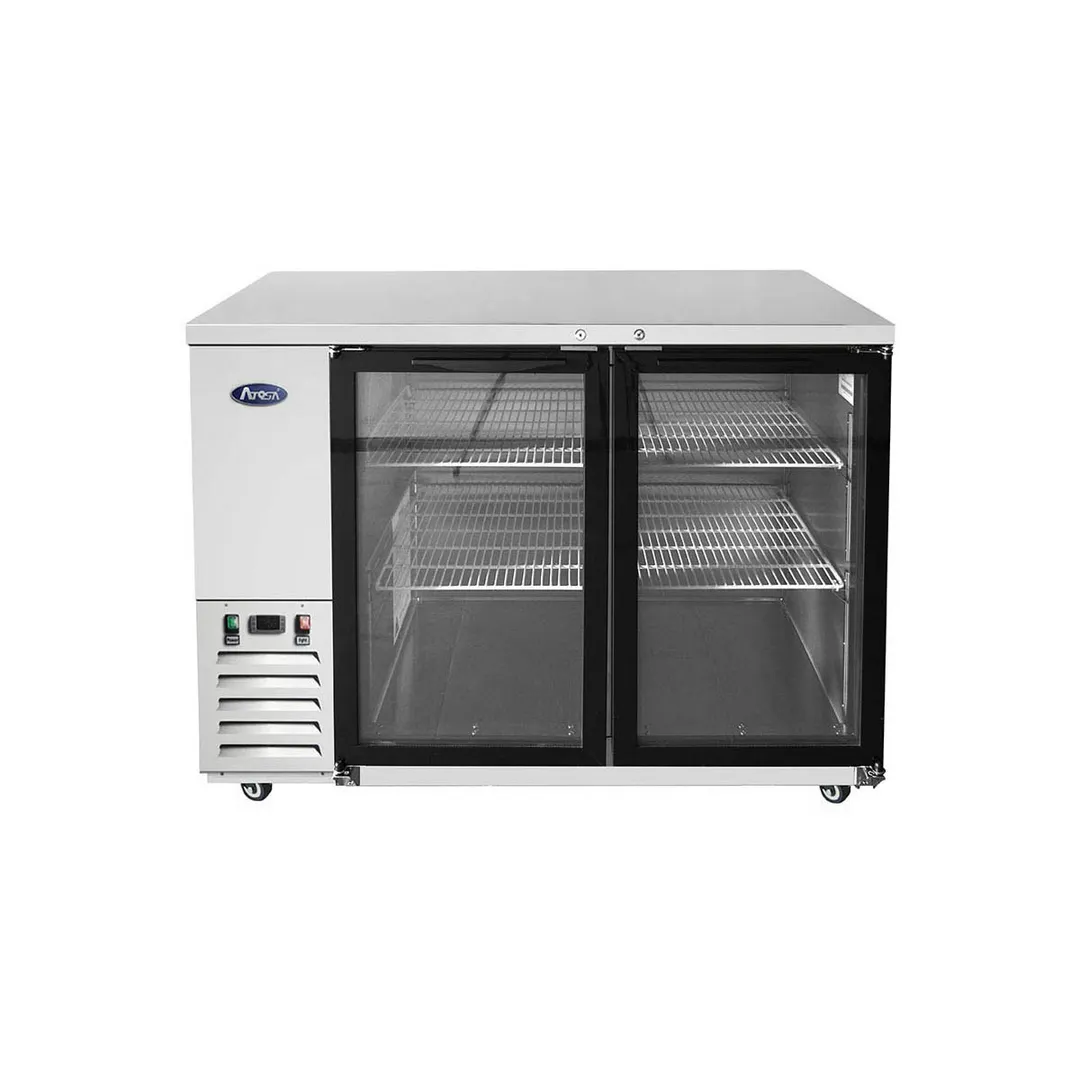 Atosa USA SBB48GGRAUS1 48" Two Section Back Bar Cooler with Glass Door, 11.5 cu. ft.