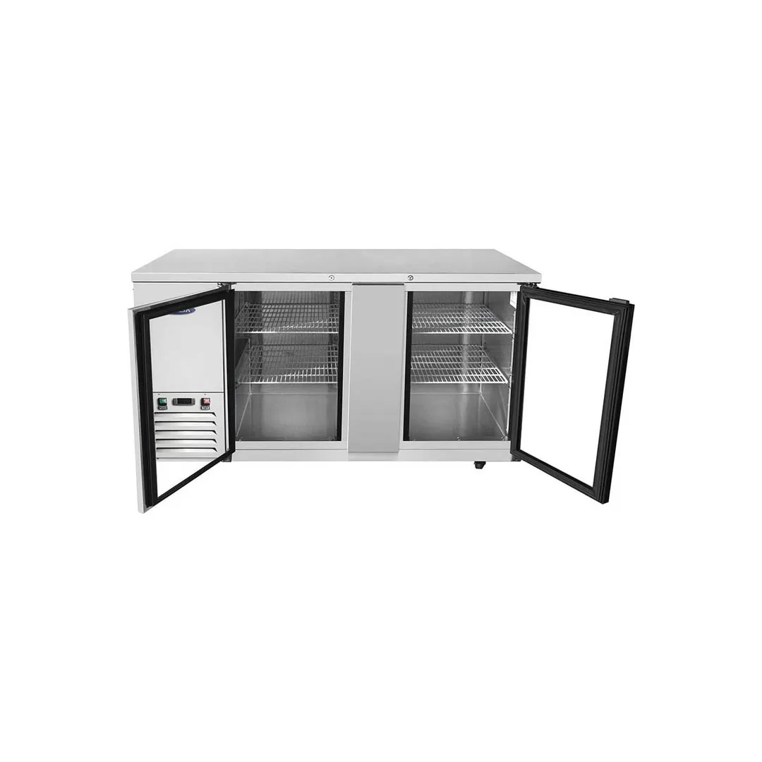 Atosa USA SBB69GGRAUS1 68" Two Section Back Bar Cooler with Glass Door, 18.6 cu. ft.