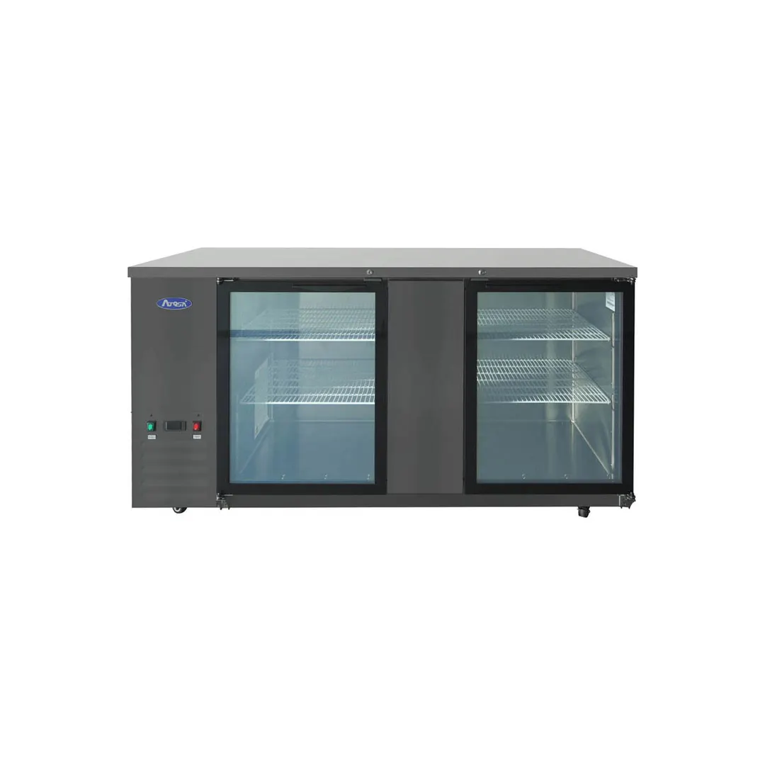 Atosa USA SBB69GGRAUS2 68" Two Section Back Bar Cooler with Glass Door, 18.6 cu. ft.