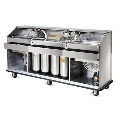 FWE SBBC-5 50 lb. Ice Bin Removable Speed Rack-59" Portable Bar-Stainless Steel Exterior