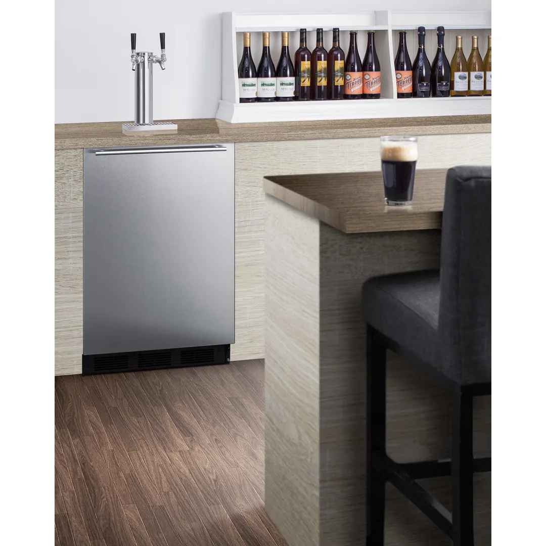 Summit SBC58BLBIADA 24" 1 Tower Draft Beer Cooler Dispenser, 5.5 cu. ft.
