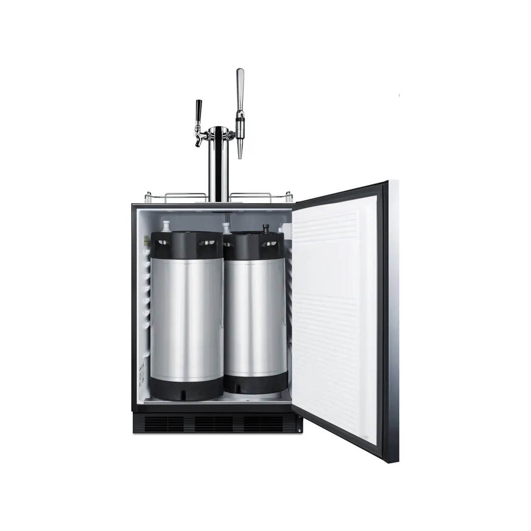 Summit SBC58BLBIADACMTWIN 24" Combo Nitro/Cold Brew Coffee Dispenser, ADA / 5.5 cu. ft. - 115V