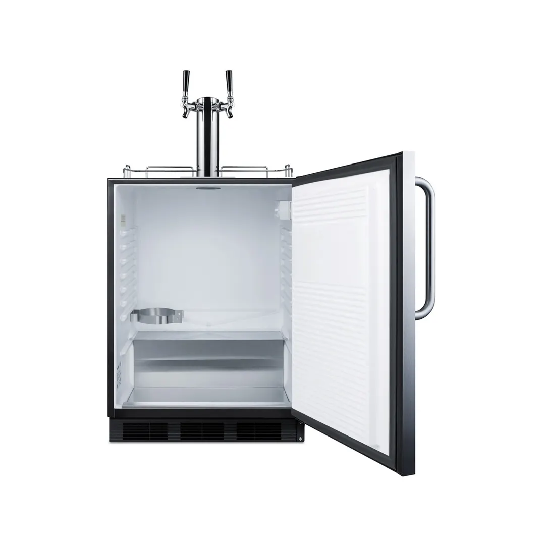 Summit SBC58BLBICSSADA 24" 1 Tower Draft Beer Cooler Dispenser, 5.5 cu. ft.
