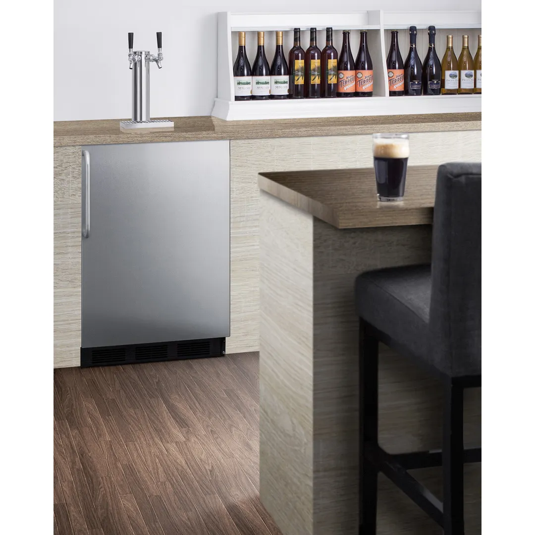 Summit SBC58BLBICSSADA 24" 1 Tower Draft Beer Cooler Dispenser, 5.5 cu. ft.