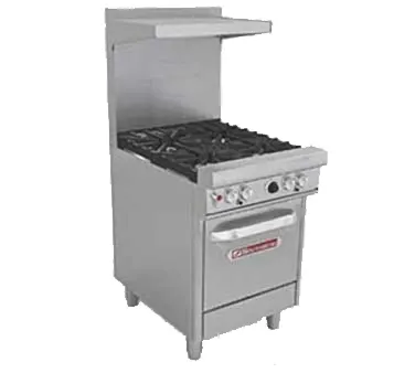 Southbend 4241E 24" Gas Restaurant Range w/ (4) Open Burners, (1) Space Saver Oven, 177.000 BTU