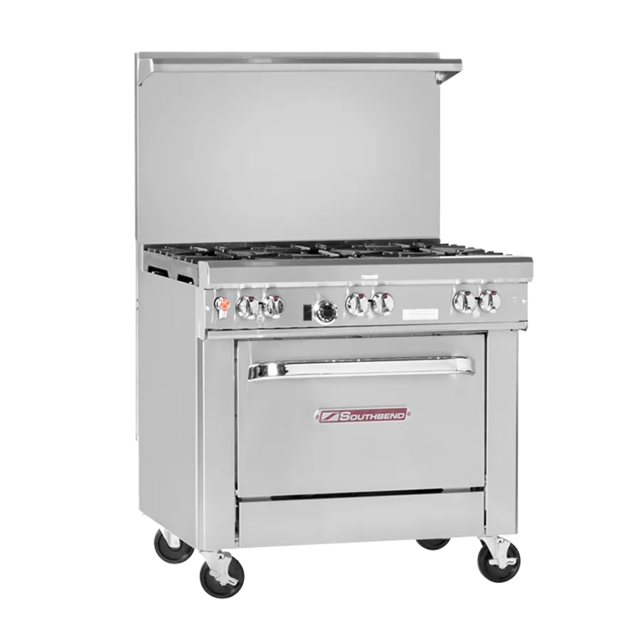 Southbend 4361A-1GR 36" Gas Restaurant Range w/ (4) Open Burners, 12" Griddle, (1) Convection Oven, 182.000 BTU
