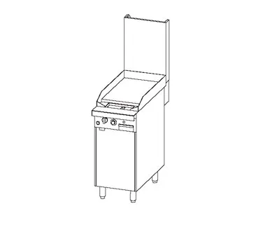 Southbend P16C-T Gas 16"-17" Heavy Duty Range, 16" Griddle w/ Thermostatic Controls, (1) Cabinet Base, 40.000 BTU